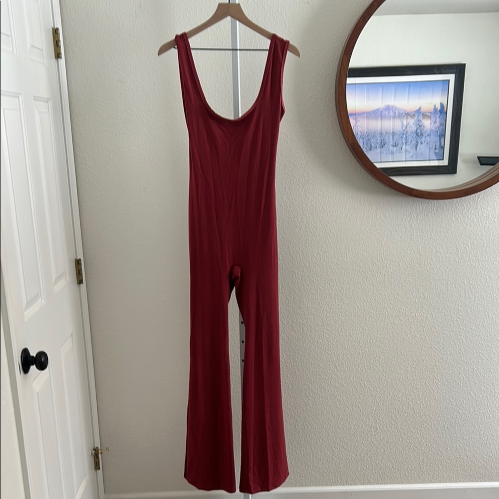 Maroon Maternity Jumpsuit
